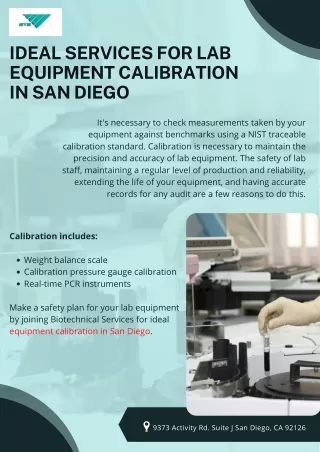 Ideal Services for Lab Equipment Calibration in San Diego