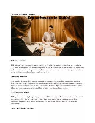 7 benefits of using erp software