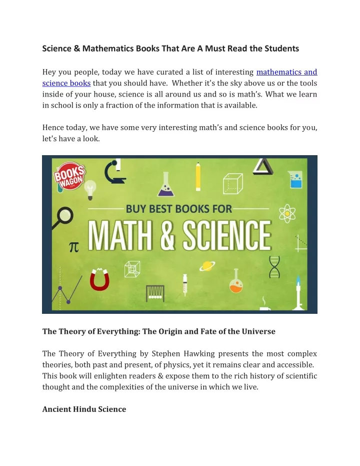 science mathematics books that are a must read