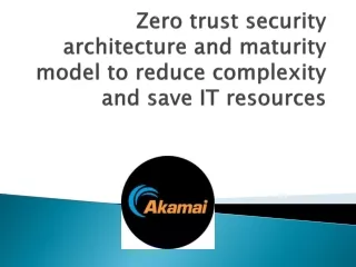 Zero trust security architecture and maturity model to reduce complexity and save IT resources