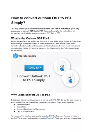 how to convert outlook ost to pst simply