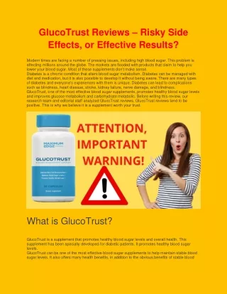 glucotrust reviews risky side effects