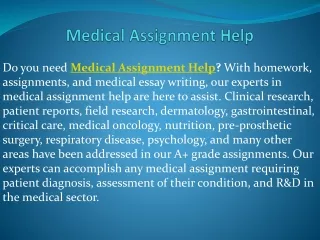 medical assignment help