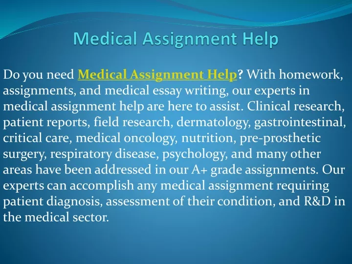 medical assignment help