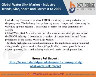 global water sink market industry trends size