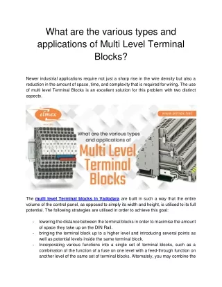 what are the various types and applications