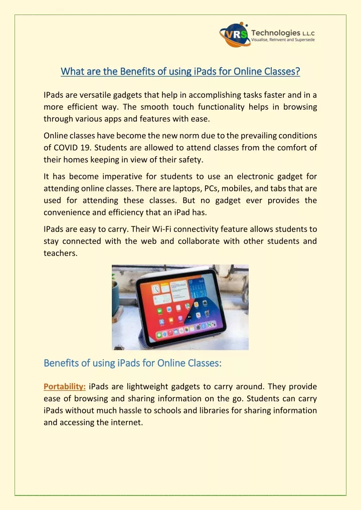 what a what are the benefits of using ipads