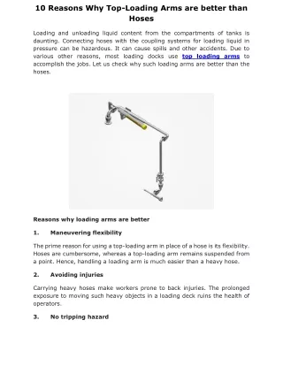 10 Reasons Why Top Loading Arms are Better than Hoses