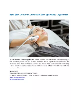 Best Skin Doctor in Delhi NCR Skin Specialist