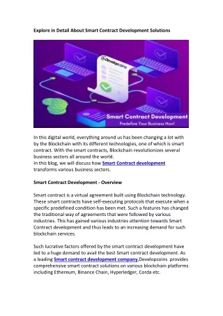explore in detail about smart contract