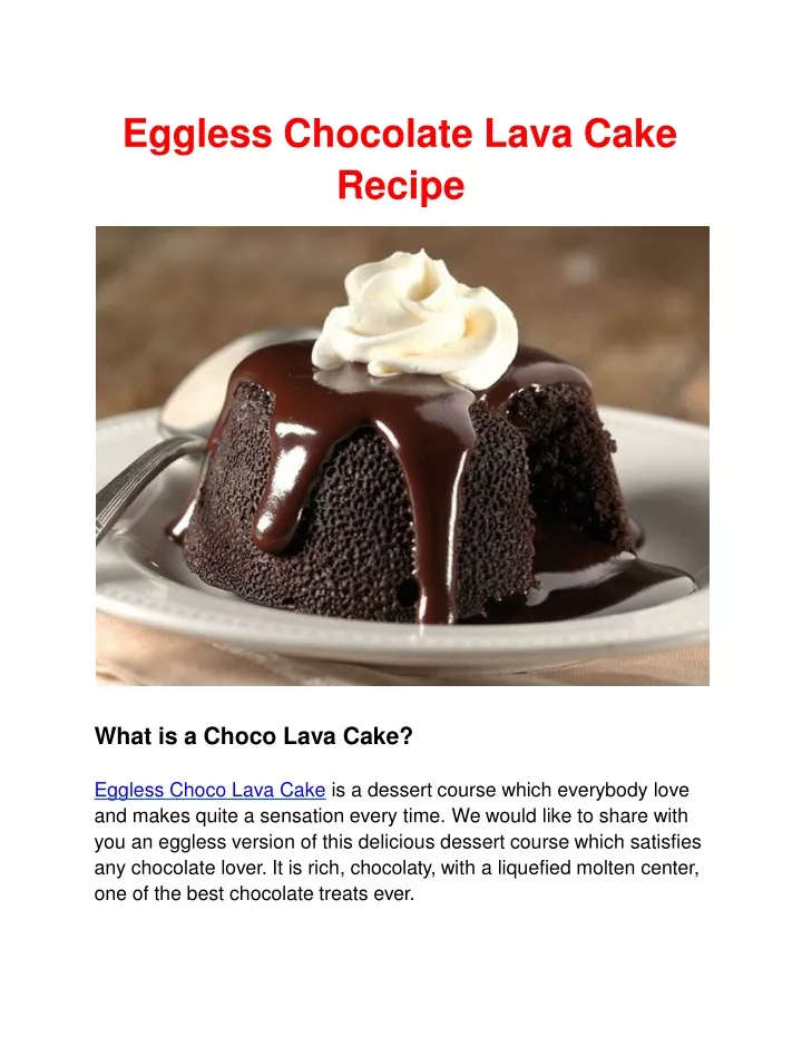 eggless chocolate lava cake recipe