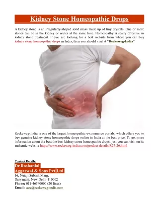 Kidney Stone Homeopathic Drops
