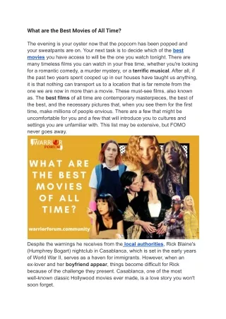 what are the best movies of all time