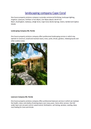 landscaping company Cape Coral