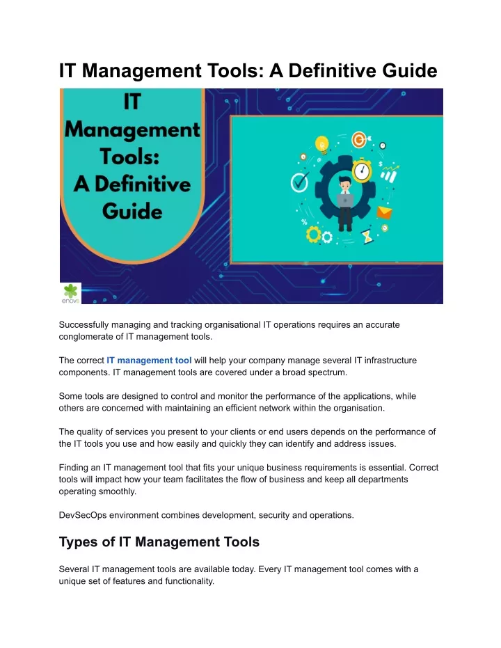 it management tools a definitive guide