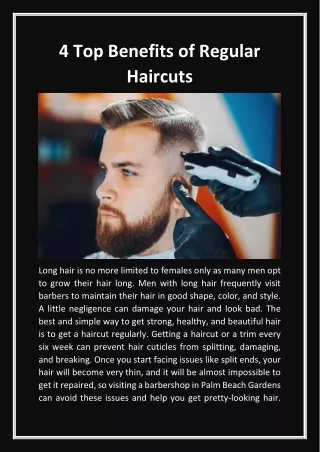 4 Top Benefits of Regular Haircuts