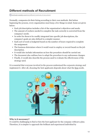 different methods of recruitment