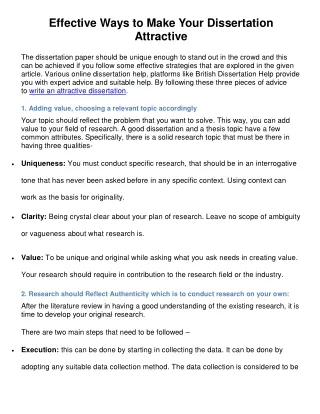 effective ways to make your dissertation