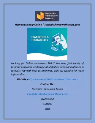 homework help online statisticshomeworktutors com