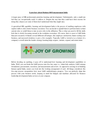 learn here about business roi measurement india
