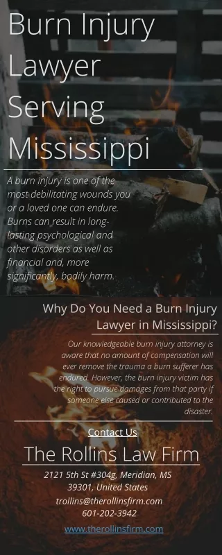 Burn Injury Lawyer Serving Mississippi