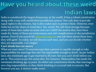 have you heard about these weird indian laws