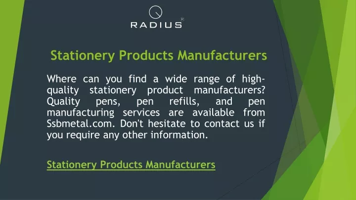 stationery products manufacturers