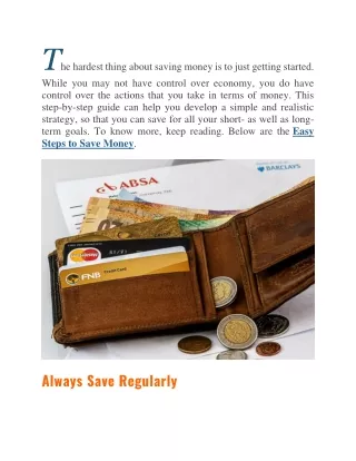 Easy Steps to Save Money