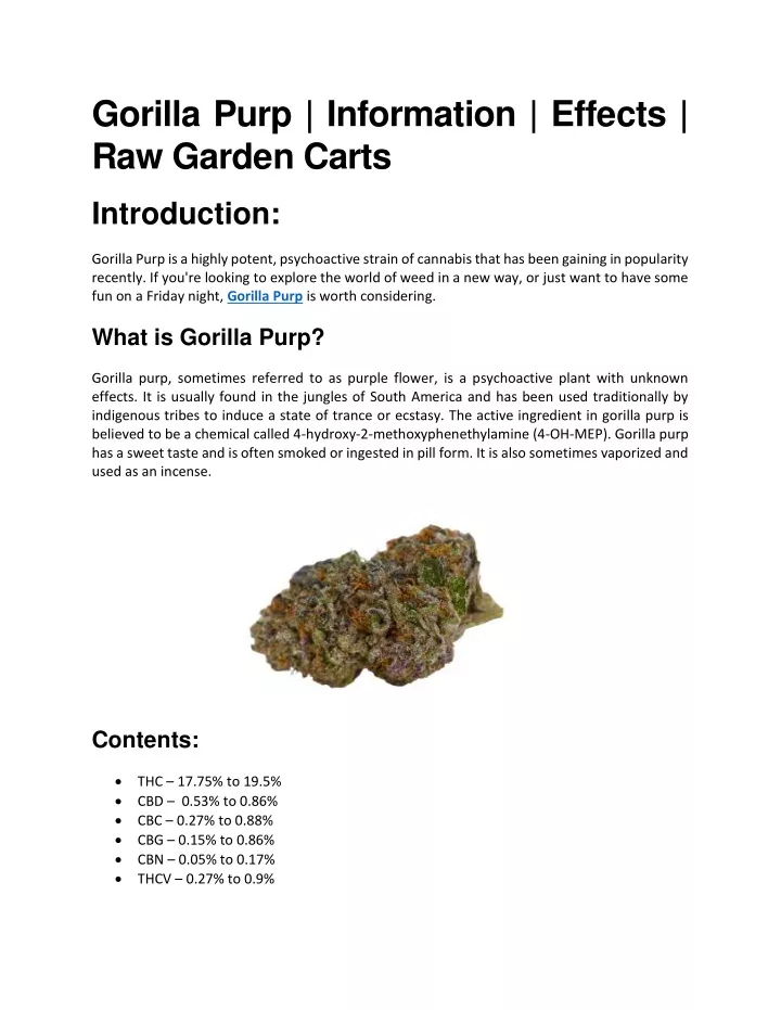 gorilla purp information effects raw garden carts