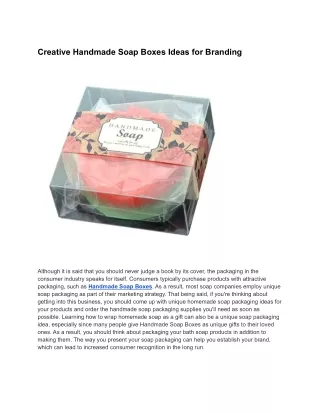 Creative Handmade Soap Boxes Ideas for Branding