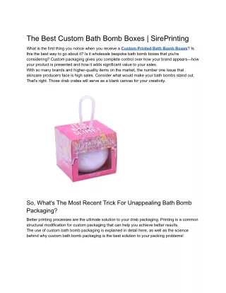 Custom Bath Bomb Boxes – The Best Option _ SirePrinting