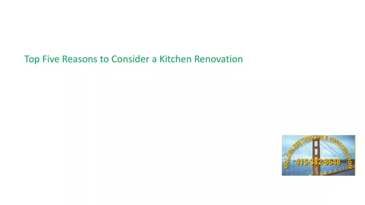 top five reasons to consider a kitchen renovation