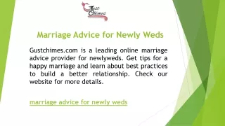 Marriage Advice for Newly Weds  Gustchimes.com