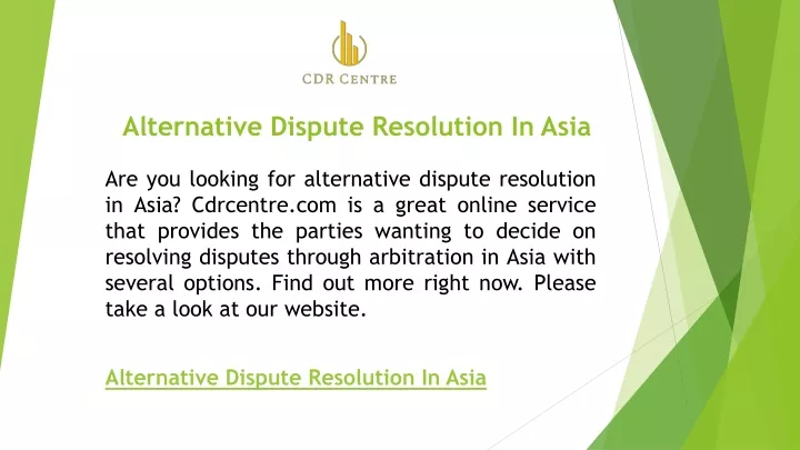 alternative dispute resolution in asia