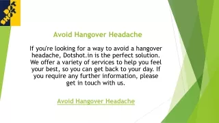 avoid hangover headache