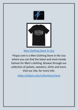 Men Clothing Store in Usa | Ytique.com
