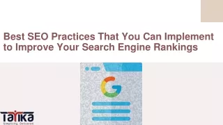 best seo practices that you can implement to improve your search engine rankings