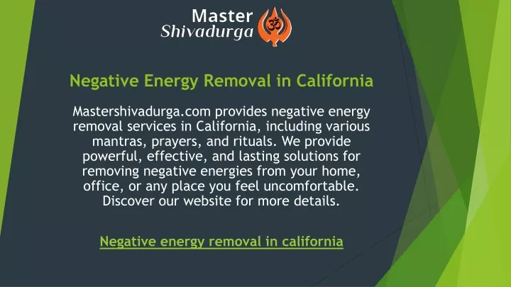 negative energy removal in california