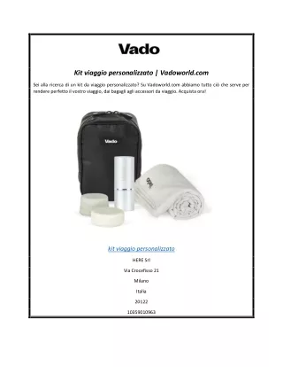 Kit viaggio personalizzato | Vadoworld.com