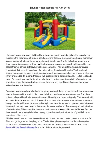 bounce house rentals for any event