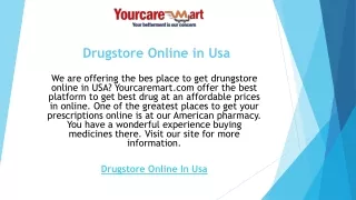 Drugstore Online in Usa  Yourcaremart.com