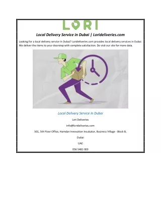 Local Delivery Service in Dubai | Lorideliveries.com
