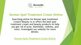 Korean Spot Treatment Cream Online  Beauty-rx.in