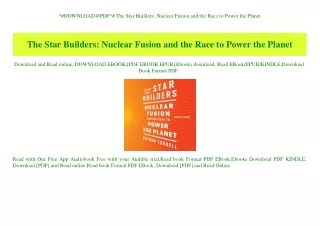 ^#DOWNLOAD@PDF^# The Star Builders Nuclear Fusion and the Race to Power the Planet (DOWNLOAD E.B.O.O.K.^)