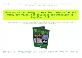 [READ] Diseases and Pathology of Reptiles Color Atlas and Text  Two Volume Set (Diseases and Pathology of Reptiles  1-2)
