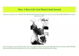 PDF) Maa A Barn Life Goat Blank Lined Journal ^DOWNLOAD E.B.O.O.K.#