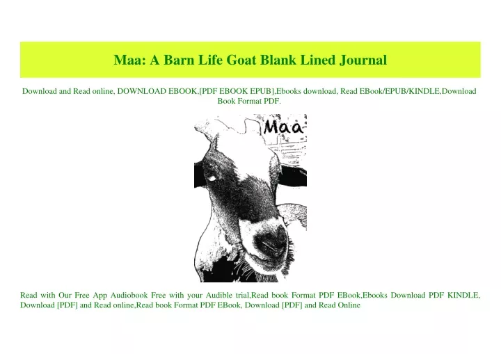 maa a barn life goat blank lined journal
