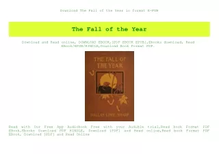 Download The Fall of the Year in format E-PUB