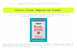 {DOWNLOAD} Plastic Planet (Explore the Planet) Free Book