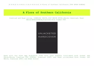 [F.R.E.E D.O.W.N.L.O.A.D R.E.A.D] A Flora of Southern California [PDF EPUB KINDLE]